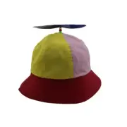 Rainbow Windmill Parents Kids Bucket Hat Outdoor Foldable Hat for Sunproof