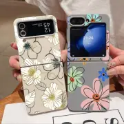 For Samsung Galaxy Z Flip6 Flip5 Flip4 Flip3 TPU Soft Flower Folding Case Cover