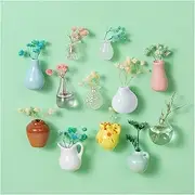 Mini Ceramic Vase Refrigerator Magnets, Creative 3D Flower Vase Magnets for Fridge, Mini Refrigerator Magnets Set for Real Plants, Kitchen, Office Decoration﻿ (12pcs)
