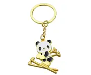 Windyhope Panda Keychain Lovely Activity Gifts Souvenir Cartoon Ski Panda Key Fob Pendant Event Gift-Golden