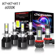 For Smart Forfour 2005-2007 6X LED Headlight Hi/Lo Bulbs + Fog Lamp 6000K White (for: Smart)
