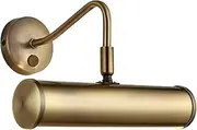 National Lighting Traditional Decorative Picture Light - Antique Brass Finish LED Picture/Display Wall Lamp with Rocker Switch 230mm - Compatible with 6.2W LED E14 (Not Included)