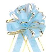 10pcs 6 Inch Large Pull Bow Gift Wrapping Ribbon Organza Light Blue for Wedding