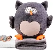 shpuuyy Stuffed Animal Blanket - Owl Blanket And Owl Stuffed Animal | Soft Plush Throw Blanket, Toy For Kids, Owl Lovers, Girls, Boys