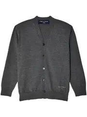 [COMME des GARCONS HOMME] 精紡羊毛平紋針織標誌刺繡開襟衫