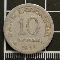 在飛比找Yahoo!奇摩拍賣優惠-【大三元】印度尼西亞錢幣-10盧比-鋁幣-1979年~印尼
