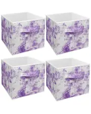 Sorbus Tie Dye Purple 6pc Foldable Cube Storage Bin Set