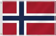 2×3 FT Norway Flag,60×90 Medium Size Norwegian National Decor,Double Side Digital Printed 150D Polyester Banner With Canvas Header Brass Grommet