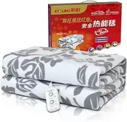 Electric Blanket -Double Bed King Size Electric Blanket 170×140cm -Dual Control-Overheat Protection System - Smart Timing-Far Infrared hyperthermia blan