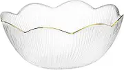 BIUDECO Glass Serving Bowl with Elegant Rim Versatile Mixing Bowl for Salads Desserts Fruit for Kitchen Prep Home Restaurants