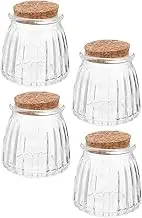 Yardenfun 4pcs Glass Jars with Cork Stoppers DIY Landscape Bottles for Craft Storage for Home Decor and Unique Ideas Drift Bottles for Wishes