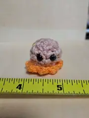 Pink Tiny Micro Crochet Octopus Amigurumi Handmade Plushie
