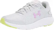 [Under Armour] Unisex Grade School Surge 2 Running Shoe, Halo Gray (109)/White, 5 US Men