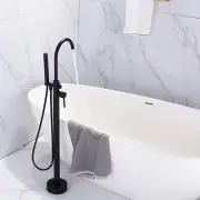 Freestanding Bathtub Faucet Matte Black Floor Mounted Brass Bathroom Freestandin