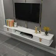 Floating TV Stand Cabinet Wall Mounted TV Cabinet Wall Shelf Floating Shelf Set Top Box Router DVD Player Storage Shelf TV Stand TV Console/White/110cm