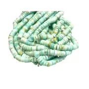 8mm Shaded Green Chalcedony Peruvian Opal Natural Gemstone Heishi Disc Beads