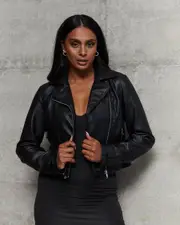 [Ava And Ever] Ava And Ever Women's Channing Faux Leather Jacket in Black Size 6 6 Black