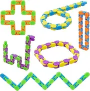 Ganowo 6 Pack Wacky Tracks - Snap Click Fidget Toys for Kids Adults ADHD Finger Sensory Autism Stress Relief