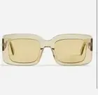 J. Crew NWT Oversized Rectangular Sunglasses - Clear Moss Ochre
