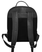 Futura Mens Leather Laptop Backpack School Shoulder Bag Front Pocket - Black