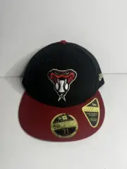 New Era 5950 Men Women Hat Arizona Diamondbacks Alternate Black Red Fitted Cap