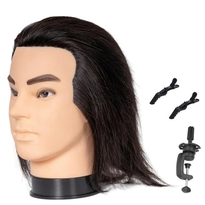 Male Mannequin Head 100% Human Hair Mannequin Head Cosmetology Mannequin Head...