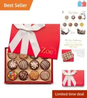 Elegant Gift Box of 12 Assorted Chocolate Covered Cookies - Perfect for Gifting