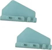 2PCS Wall Phone Stand Holder with Hooks Multifunctional Traceless Charging Shelf for Bathroom and Living Room Blue Saving Design for Organizing Cords and Keys