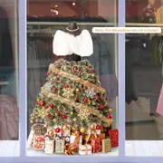 Costway Pre-Lit Mannequin Christmas Tree Snow Flocked Spruce Xmas Tree w/Shawl/Necklace Decoration