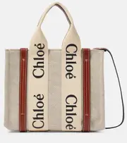 [Chloe] Chloé Woody Small canvas tote One Size brown