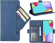 [GoshukunTech] Phone Cover for Samsung A52,for Samsung Galaxy A52S 5G/A52 5G Wallet Case[ 5 Card Slots Leather Wallet ] Soft TPU Inner Case Flip Cover Stand Feature -Navy Blue