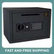Digital Lock Safe Compact Steel Money Security Box with Keypad, Home Office