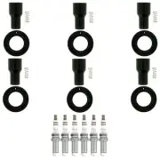 NGK 6 Ruthenium HX H. I Spark Plugs 6 Coil Boots Kit for Toyota 4Runner Tacoma (for: Toyota)