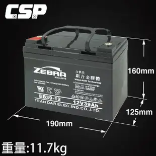 【CSP】EB39-12膠體電池12V39Ah(不斷電系統 UPS 四輪代步車 三輪代步車 電動車 電動車行 GS)