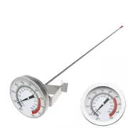 16" Long Stem Deep Fry Thermometer with Clamp, Instant Read 2" Dial Meat BBQ The
