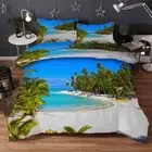 Nice Natural Sea And Beach 3D Quilt Duvet Doona Cover Set Pillow case Print