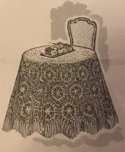 #7329 Vintage Tablecloth hexagon Granny Square Pattern to CROCHET (Repro) 56 in