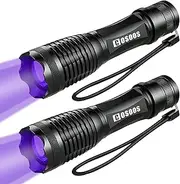 2 Pack Black Light UV Flashlight, COSOOS 2 in 1 LED Tactical Flashlight & 395 nm Ultraviolet Blacklight Pet Urine Detector for Dog/Cat Urine, Dry Stains, Bed Bug, Catch Scorpions.(Holster Included)