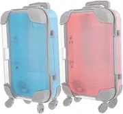 [Baluue] 2pcs Mini Suitcase False Eyelashes Storage Box Empty Lash Packaging Storage Containers Novelty Candy Box Mini Makeup Container Luggage Box