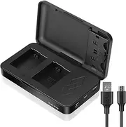 JYJZPB NP-FW50 Battery Charger Case with 2 SD Card Slots and USB Output Compatible for Sony Alpha A6400 ZV-E10 A7II A5100 A6500 A6300 A6100 A7 A7RII A7SII A7S A7S2 A7R A7R2 Camera Batteries