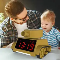 在飛比找樂天市場購物網優惠-時鐘 卡通兒童電子鬧鐘 小坦克造型時鐘 學生學習專用鐘 時間