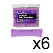 BEAUTY SALON EZ COLD WAVE HAIR PERM RODS - 1 DOZEN LILAC SHORT 6 PACK