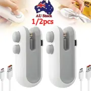 1/2PCS Mini Bag Sealer, 2 in 1 Chip Bag Sealer w/Cutter Handheld Bag Sealer Heat