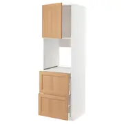 METOD / MAXIMERA hi cab f ov w dr/2 frnts/2 hi drwrs, white/Vedhamn oak, 60x60x200 cm