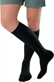 JOBST forMen Ambition, Knee High w/ SoftFit Technology, 20-30 mmHg, Black, SZ 3/Long