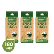 Ecopack Compostable Dog Poop Bags Bundle (3 Boxes/180 Bags)