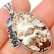 Floral - Rosetta Picture Jasper 925 Sterling Silver Pendant Jewelry P-1070