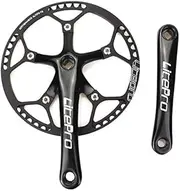 Single Speed Crankset 53T 170mm Crankarms Folding Bike Crankset with Protective Cover for Bike Track Road Bicycle