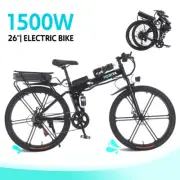 PORIYA 48V 1500W 26" Foldable Electric Bike Off Road E-Bike Mountain Bicycle