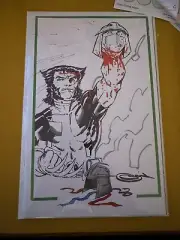 Sajad Shah Original Sketch Wolverine Half Body With Color Splash SDCC SMZ TMNT 1
